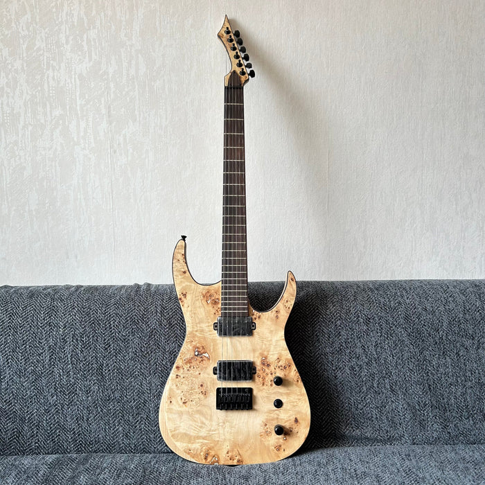 Ash Wood Body Electric Guitar with Burl Maple Top (GKS-004)