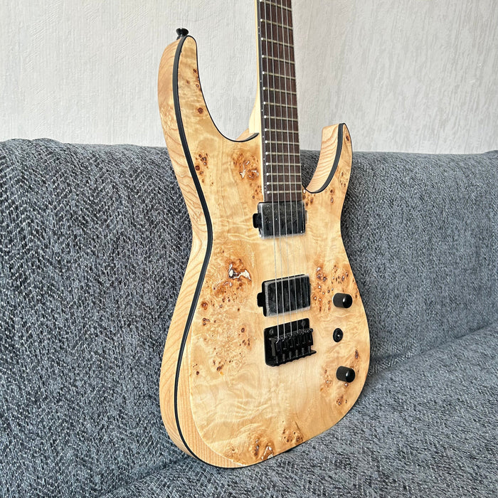 Ash Wood Body Electric Guitar with Burl Maple Top (GKS-004)