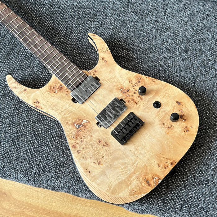 Ash Wood Body Electric Guitar with Burl Maple Top (GKS-004)