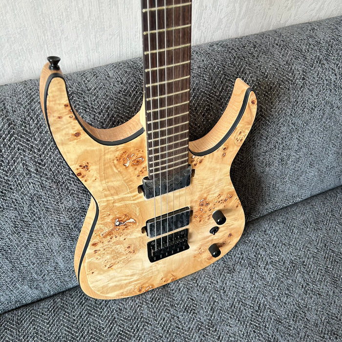 Ash Wood Body Electric Guitar with Burl Maple Top (GKS-004)