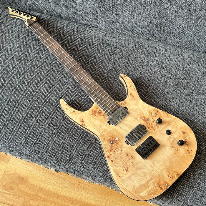 Ash Wood Body Electric Guitar with Burl Maple Top (GKS-004)