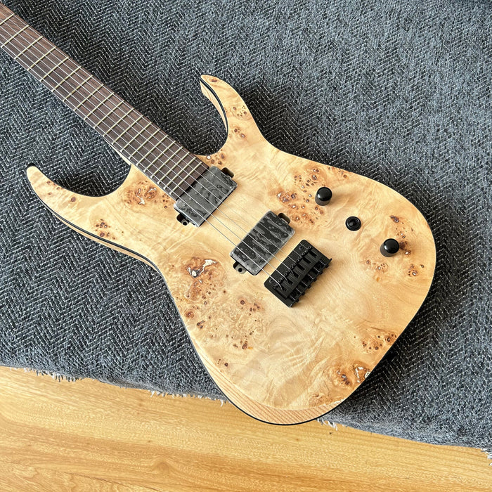 Ash Wood Body Electric Guitar with Burl Maple Top (GKS-004)