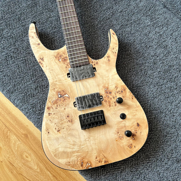 Ash Wood Body Electric Guitar with Burl Maple Top (GKS-004)