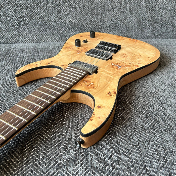 Ash Wood Body Electric Guitar with Burl Maple Top (GKS-004)