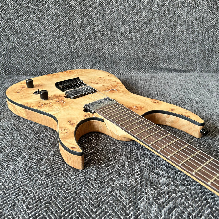 Ash Wood Body Electric Guitar with Burl Maple Top (GKS-004)