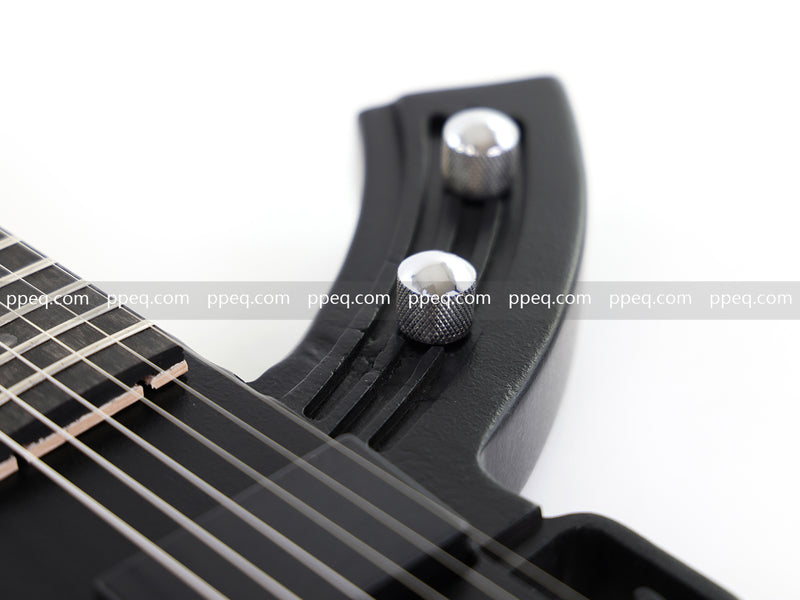 Black AK-47 Gun Shaped Electric Guitar with Red LED Fingerboard Light (PAK-47)