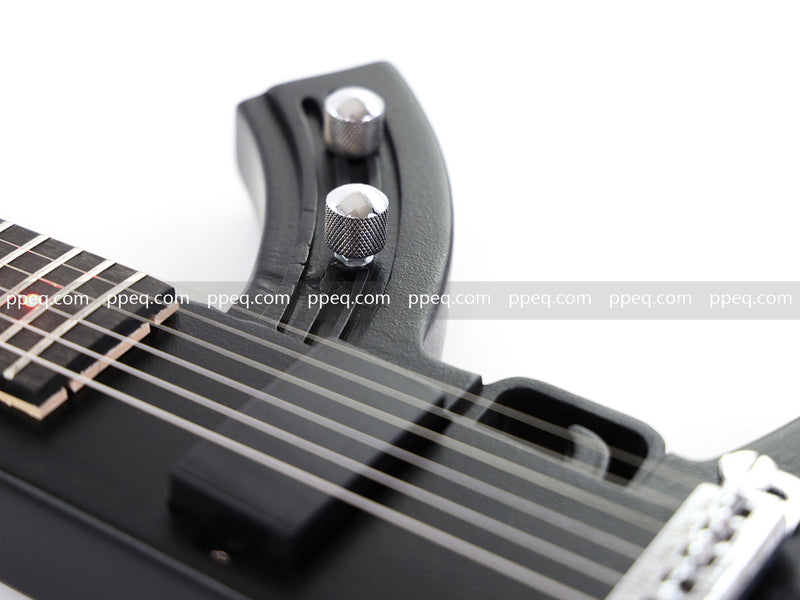 Black AK-47 Gun Shaped Electric Guitar with Red LED Fingerboard Light (PAK-47)