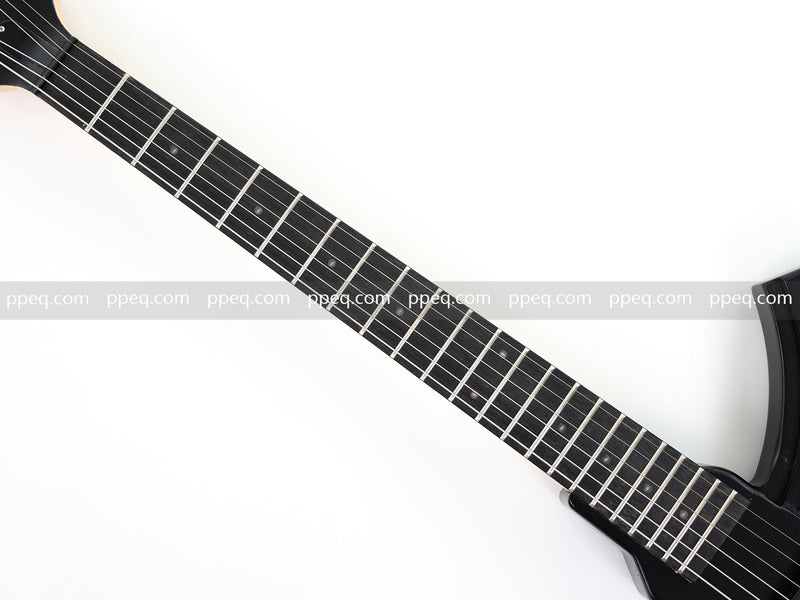 Black AK-47 Gun Shaped Electric Guitar with Red LED Fingerboard Light (PAK-47)