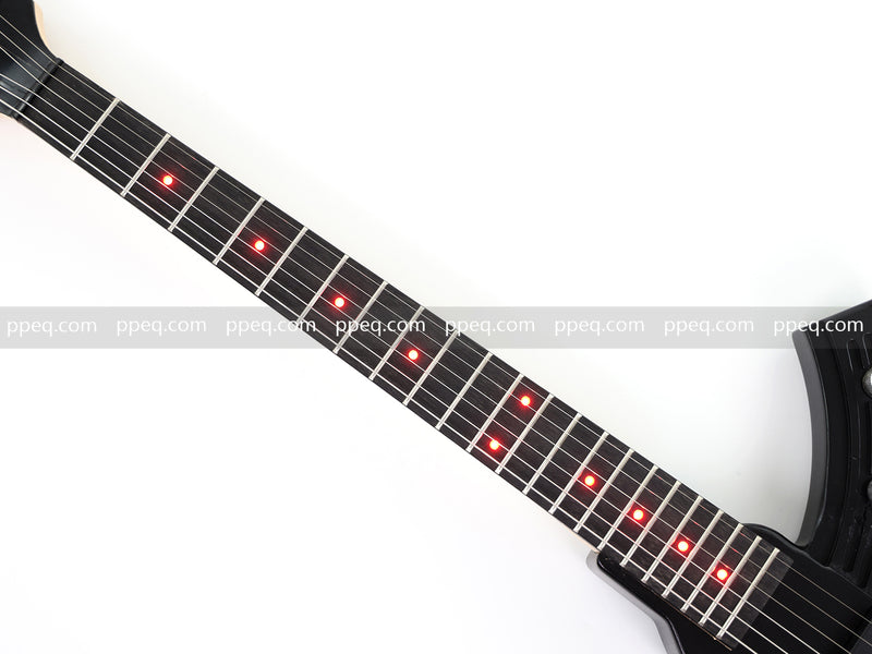 Black AK-47 Gun Shaped Electric Guitar with Red LED Fingerboard Light (PAK-47)