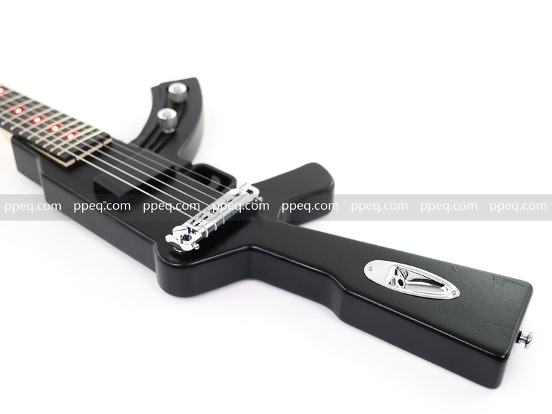 Black AK-47 Gun Shaped Electric Guitar with Red LED Fingerboard Light (PAK-47)