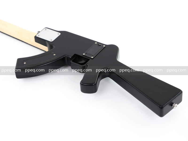 Black AK-47 Gun Shaped Electric Guitar with Red LED Fingerboard Light (PAK-47)