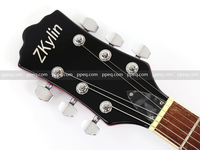 Cherry Red-Orange Sunburst Semi-Hollow Body Electric Guitar with Gloss Finish (HY-2511)