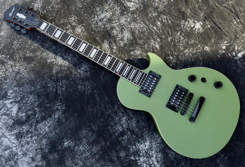 Classic LP Style Single-Cutaway Electric Guitar with Matte Olive Green Finish (YMZ-261)