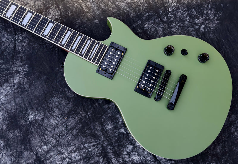 Classic LP Style Single-Cutaway Electric Guitar with Matte Olive Green Finish (YMZ-261)