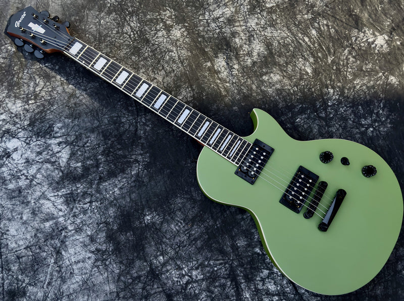Classic LP Style Single-Cutaway Electric Guitar with Matte Olive Green Finish (YMZ-261)