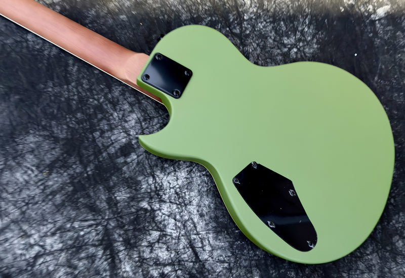 Classic LP Style Single-Cutaway Electric Guitar with Matte Olive Green Finish (YMZ-261)