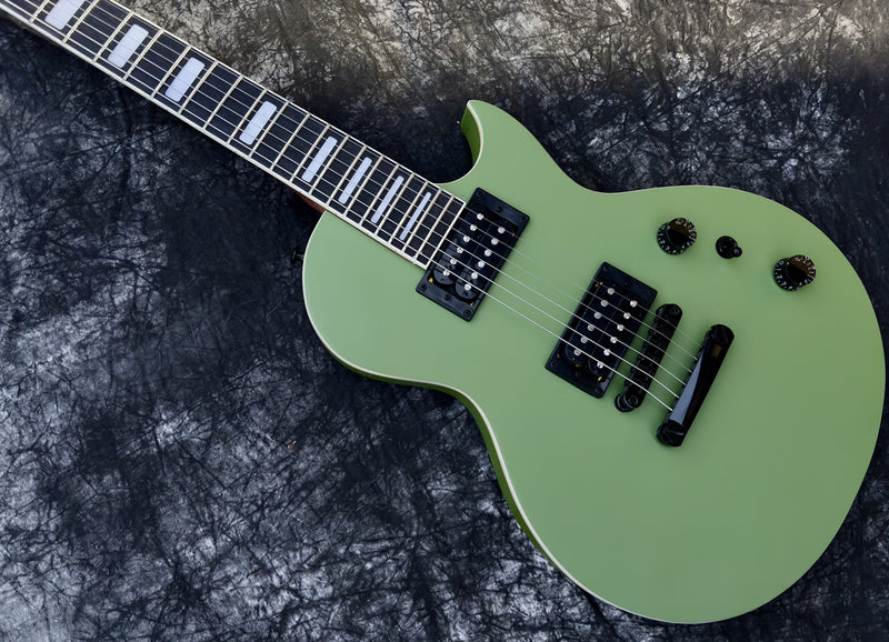 Classic LP Style Single-Cutaway Electric Guitar with Matte Olive Green Finish (YMZ-261)