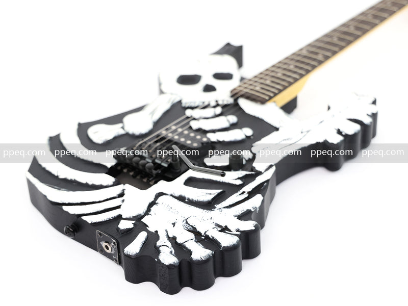 Custom 3D Carved Skull & Bones Electric Guitar (C1610)