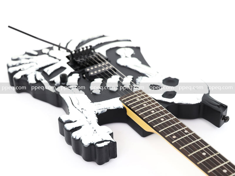 Custom 3D Carved Skull & Bones Electric Guitar (C1610)