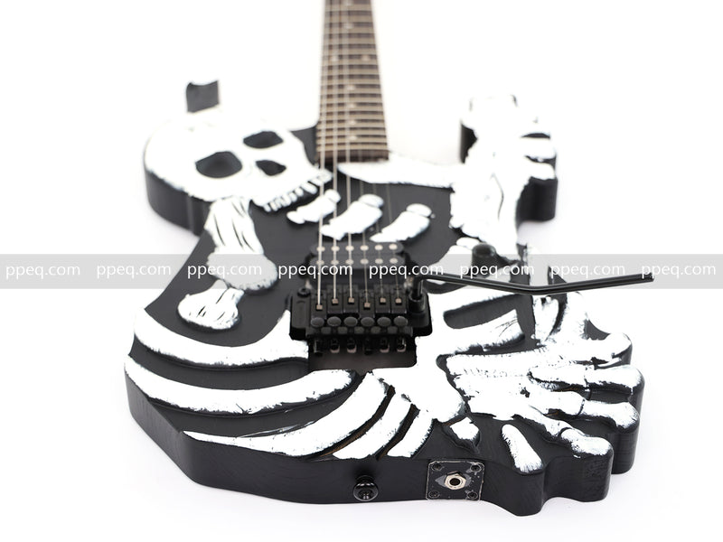 Custom 3D Carved Skull & Bones Electric Guitar (C1610)