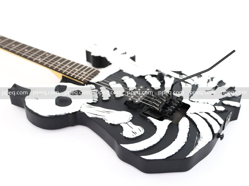 Custom 3D Carved Skull & Bones Electric Guitar (C1610)
