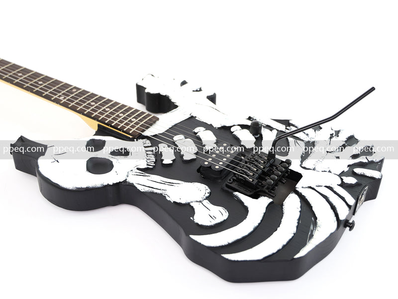 Custom 3D Carved Skull & Bones Electric Guitar (C1610)