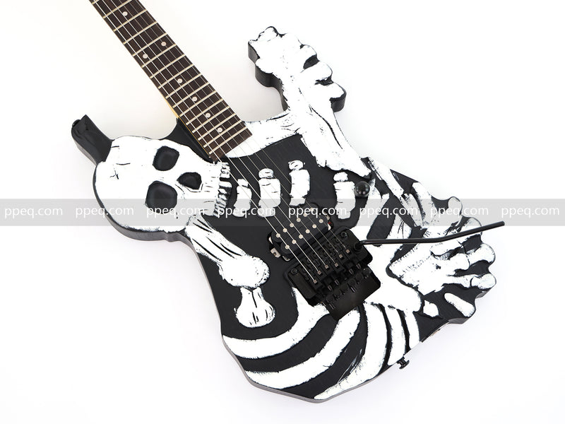 Custom 3D Carved Skull & Bones Electric Guitar (C1610)