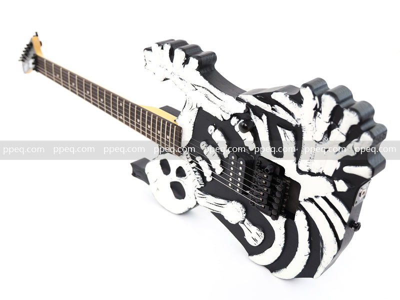 Custom 3D Carved Skull & Bones Electric Guitar (C1610)
