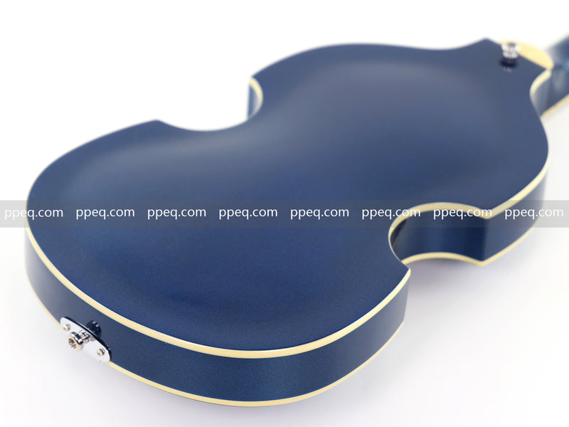 Dark Blue Violin-Shaped Semi-Hollow Body Electric Guitar with Gloss Metallic Finish (HY-2513)