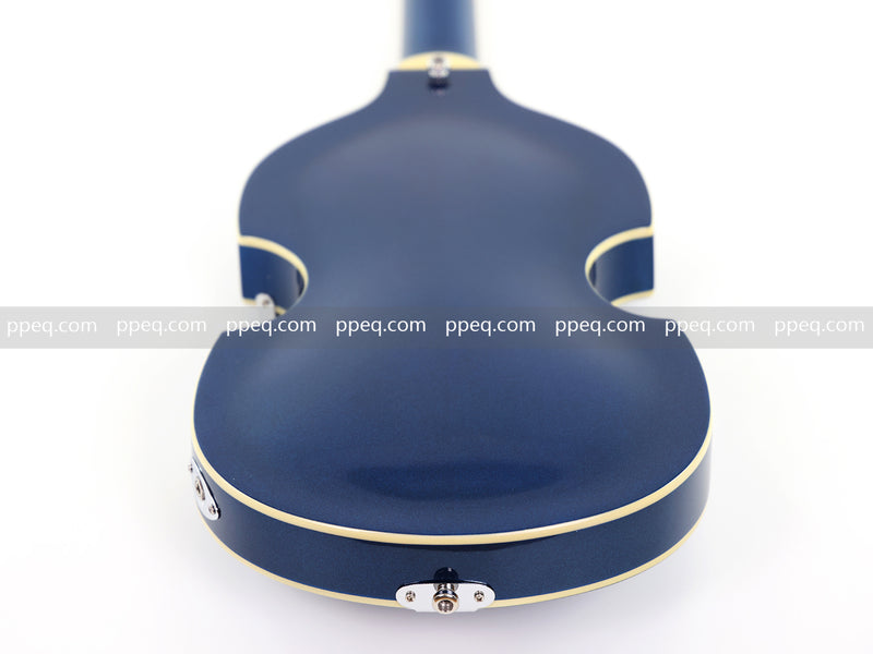 Dark Blue Violin-Shaped Semi-Hollow Body Electric Guitar with Gloss Metallic Finish (HY-2513)