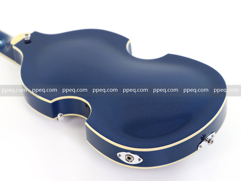 Dark Blue Violin-Shaped Semi-Hollow Body Electric Guitar with Gloss Metallic Finish (HY-2513)