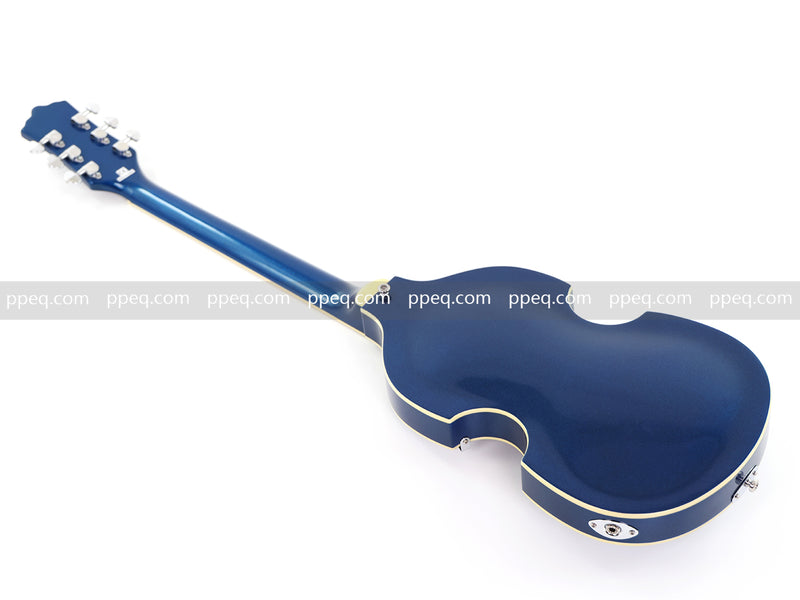 Dark Blue Violin-Shaped Semi-Hollow Body Electric Guitar with Gloss Metallic Finish (HY-2513)