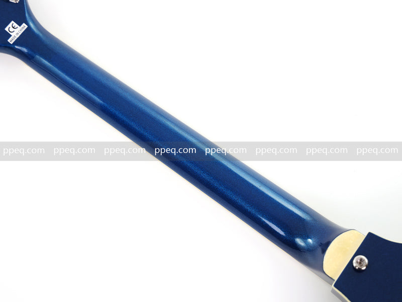 Dark Blue Violin-Shaped Semi-Hollow Body Electric Guitar with Gloss Metallic Finish (HY-2513)