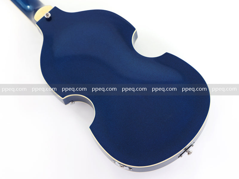 Dark Blue Violin-Shaped Semi-Hollow Body Electric Guitar with Gloss Metallic Finish (HY-2513)