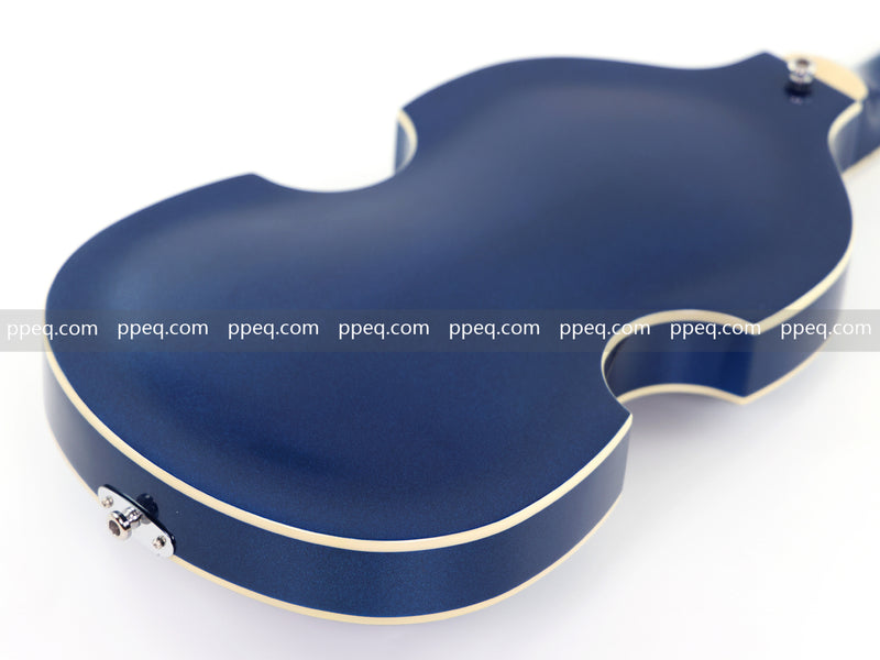 Dark Blue Violin-Shaped Semi-Hollow Body Electric Guitar with Gloss Metallic Finish (HY-2517)