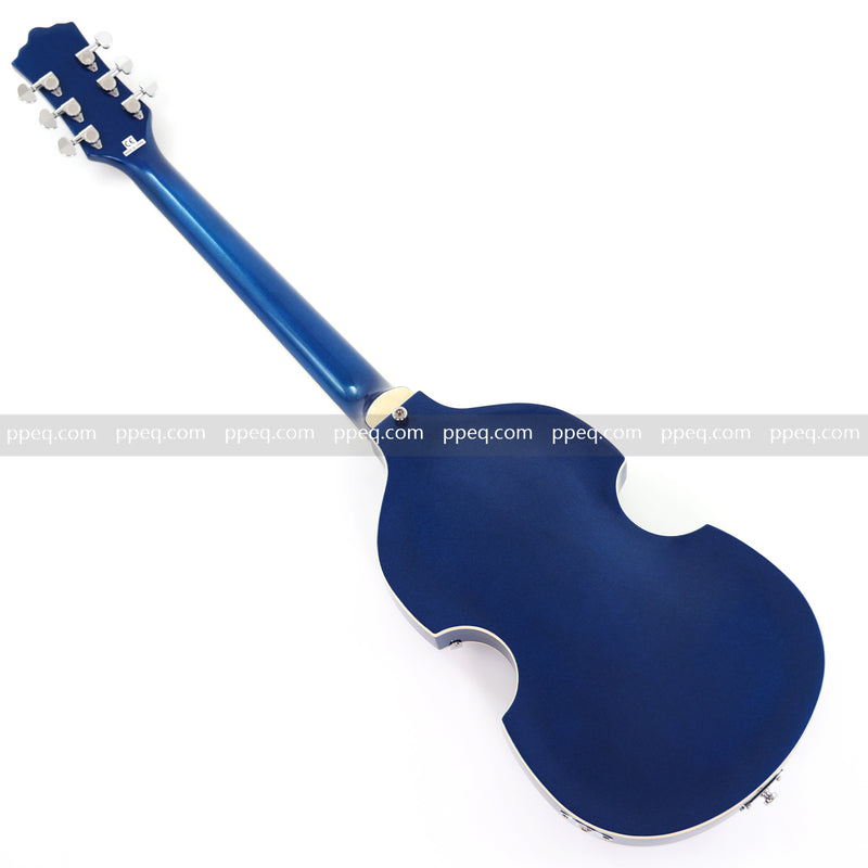 Dark Blue Violin-Shaped Semi-Hollow Body Electric Guitar with Gloss Metallic Finish (HY-2517)