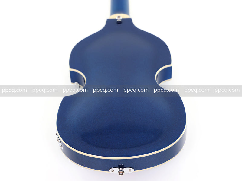 Dark Blue Violin-Shaped Semi-Hollow Body Electric Guitar with Gloss Metallic Finish (HY-2517)
