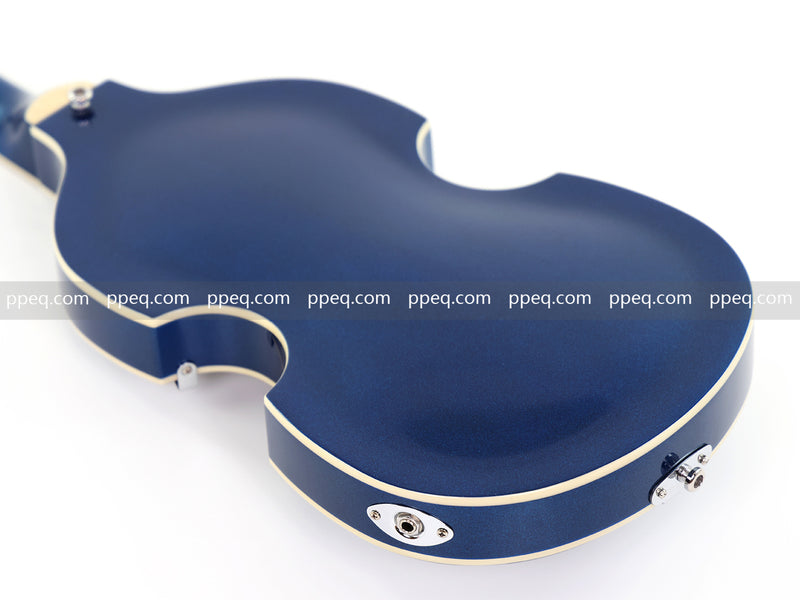 Dark Blue Violin-Shaped Semi-Hollow Body Electric Guitar with Gloss Metallic Finish (HY-2517)