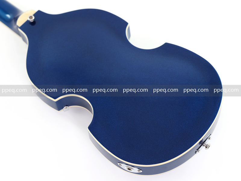 Dark Blue Violin-Shaped Semi-Hollow Body Electric Guitar with Gloss Metallic Finish (HY-2517)