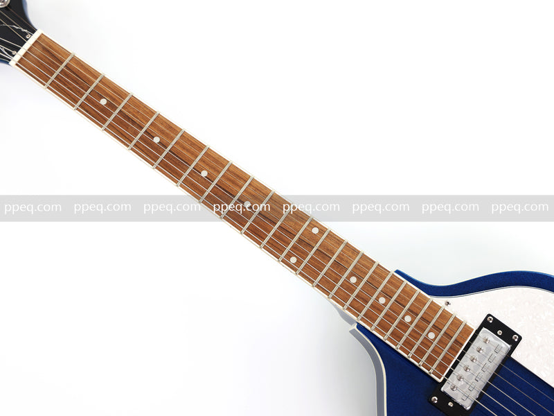 Dark Blue Violin-Shaped Semi-Hollow Body Electric Guitar with Gloss Metallic Finish (HY-2517)
