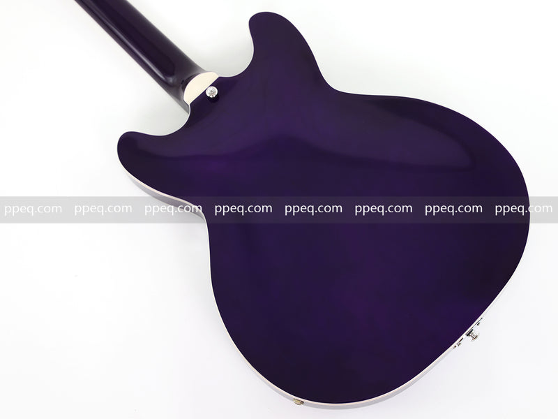 ES-335 Inspired Semi-Hollow Electric Guitar with Flamed Maple Top & Modern Headstock (YMZ-080)