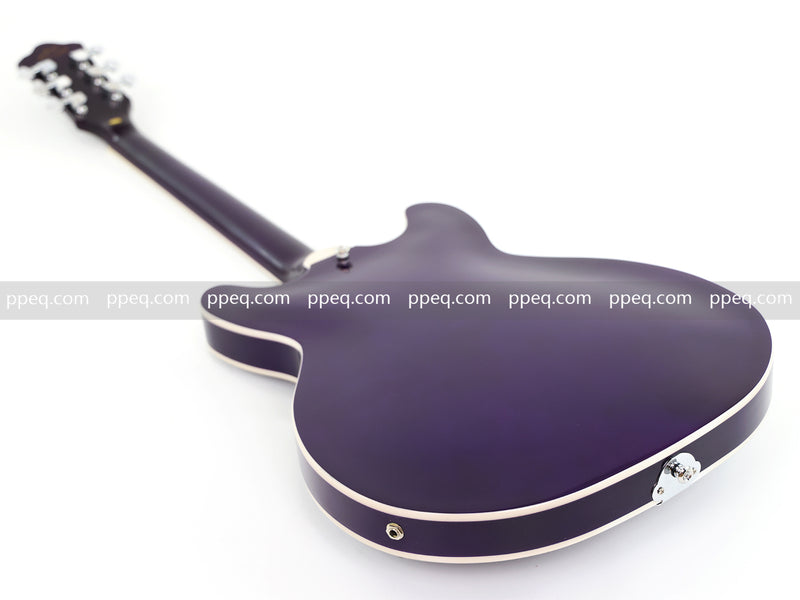 ES-335 Inspired Semi-Hollow Electric Guitar with Flamed Maple Top & Modern Headstock (YMZ-080)