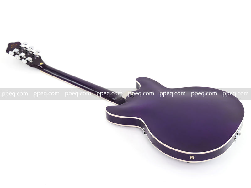 ES-335 Inspired Semi-Hollow Electric Guitar with Flamed Maple Top & Modern Headstock (YMZ-080)