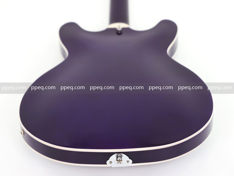 ES-335 Inspired Semi-Hollow Electric Guitar with Flamed Maple Top & Modern Headstock (YMZ-080)