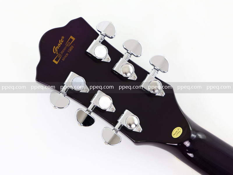 ES-335 Inspired Semi-Hollow Electric Guitar with Flamed Maple Top & Modern Headstock (YMZ-080)