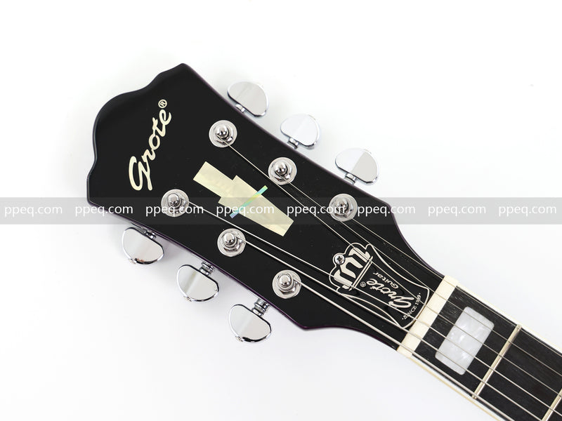 ES-335 Inspired Semi-Hollow Electric Guitar with Flamed Maple Top & Modern Headstock (YMZ-080)