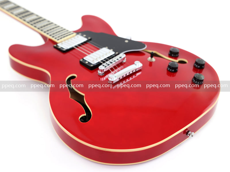 ES-335 Inspired Semi-Hollow Electric Guitar with Glossy Finish & Modern Headstock (YMZ-045)