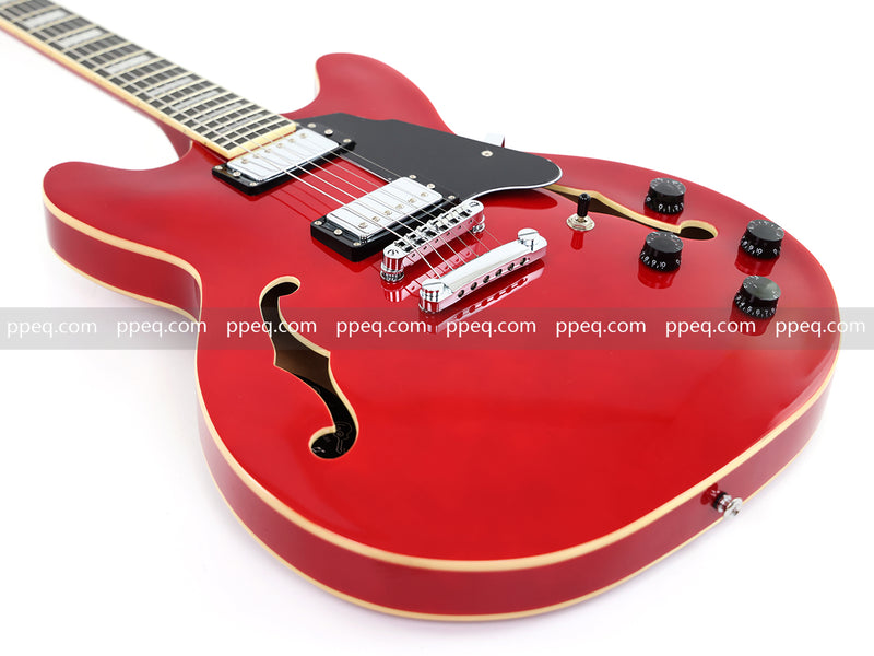 ES-335 Inspired Semi-Hollow Electric Guitar with Glossy Finish & Modern Headstock (YMZ-045)