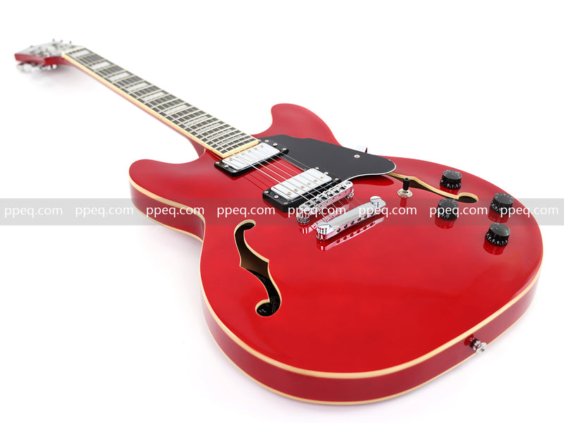 ES-335 Inspired Semi-Hollow Electric Guitar with Glossy Finish & Modern Headstock (YMZ-045)