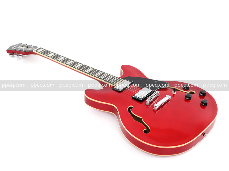 ES-335 Inspired Semi-Hollow Electric Guitar with Glossy Finish & Modern Headstock (YMZ-045)